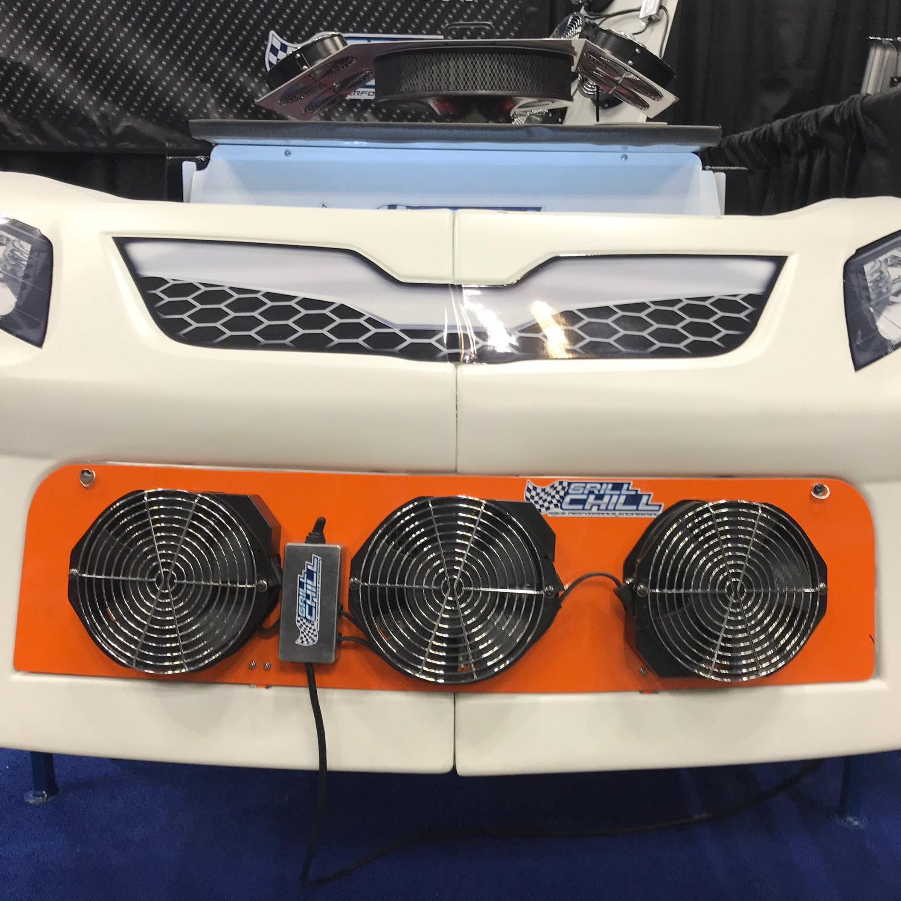 Closeup of a Grill Chill installed on a display bumper