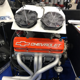 Side view of Stock Car Engine Cooler on display engine